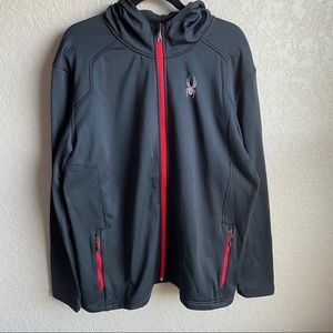 Men’s Black Fleece Spyder Hydroweb Jacket Size XXL